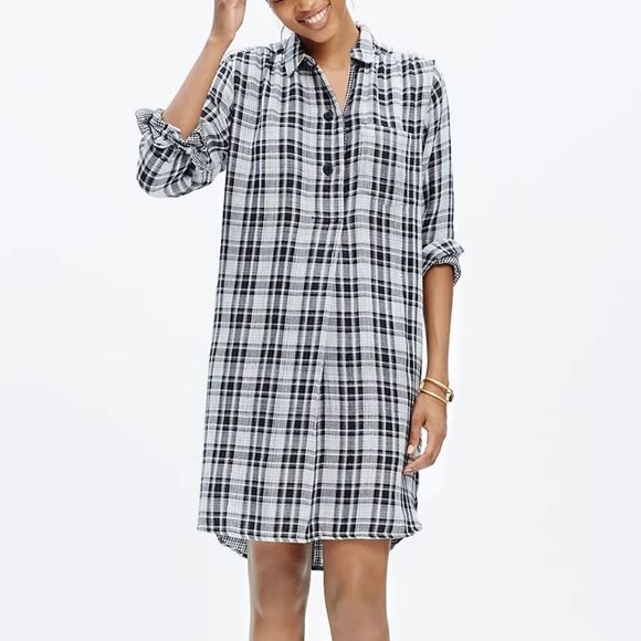 Madewell latitude shirtdress in keep plaid size xxs - Picture 1 of 6